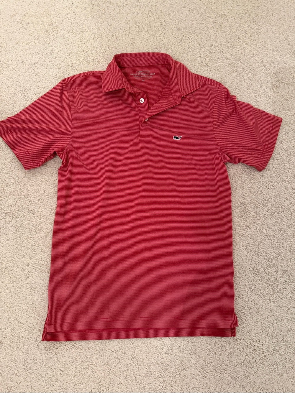 Vineyard Vines red stripe on the go polo